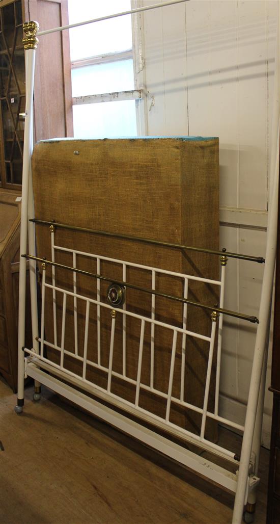 Modern four poster metal bedstead